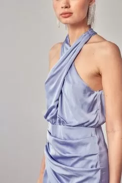 Mellie Satin Halter Wrap Midi Dress- Misty Blue -Fashion Store 15634801 76c42b25 bde8 499a bb8d 5ce51a37ad78