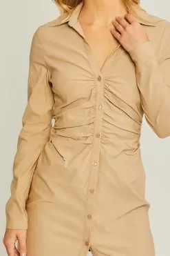 Reha Ruched Button Down Shirt Dress -Fashion Store 17328033 b144e875 5005 4115 94e7 8a8ec5dbed15