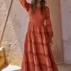 Dahlia Smocked Lace Maxi Dress - Rust -Fashion Store 17752588 c8395f85 9e24 4628 8e77 639e7b625808