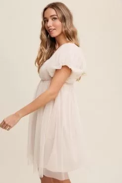 Be My Fairytale Mesh Babydoll Dress- Cream -Fashion Store 18374483 d0cb4538 5c5d 4d3f 8640 606e0fb0d4bc