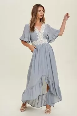 Fontana Lace Trim High-Low Maxi Dress -Fashion Store 18637836 933d4872 b6ce 45b1 ae3d 6b36cbc6cae5
