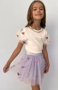 3-D Rainbow Butterflies Puff T-shirt -Fashion Store 3 d rainbow butterflies puff t shirt lola the boys 29282550120550