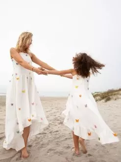 3D Rainbow Butterfly High Low Dress -Fashion Store 3d rainbow butterfly high low dress lola the boys 29585973280870