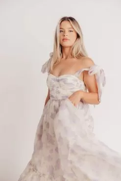 Kasey Ruched Floral Tiered Midi Dress -Fashion Store 709A3075 jpg