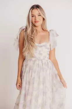 Kasey Ruched Floral Tiered Midi Dress -Fashion Store 709A3077 jpg