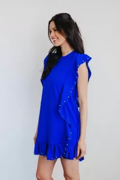 Clara Ruffle Trim Embellished Dress -Fashion Store 72AE40C1 EAC1 42C5 BC00 A54B87B2348E