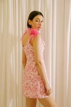 Nicolete Feather Satin Mini Dress -Fashion Store 8751cc5c cd10 40c7 b067 535c46634b35 2