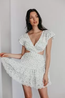Something Sweet Floral Cut Out Mini Dress