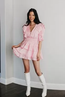 Delvina Ruffle Smocked Mini Dress