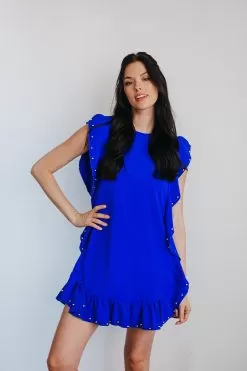 Clara Ruffle Trim Embellished Dress -Fashion Store B6C53050 B2B3 488D A9AE 607AA463AB42