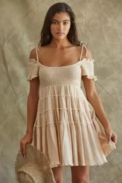 Gianna Smocked Ruffle Tiered Mini Dress