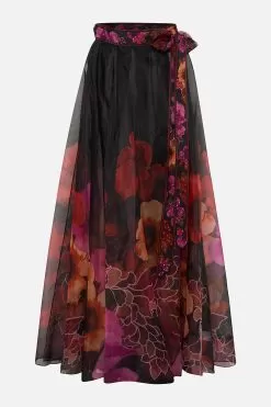 MAXI WRAP SKIRT MIDNIGHT POPPY -Fashion Store CAMILLA 00014637 MAXI WRAP SKIRT MIDNIGHT POPPY GHOST