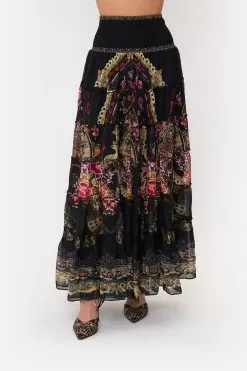 SHIRRED WAIST TIERED CIRCLE SKIRT DANCE WITH DUENDE -Fashion Store CAMILLA 00015495 SHIRRED WAIST CIRCLE SKIRT DANCE WITH DUENDE 4