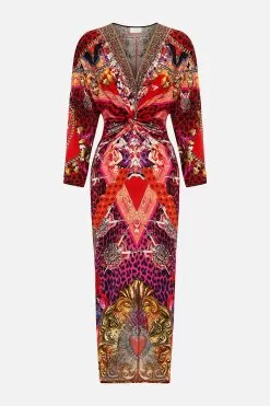 LONG SPLIT FRONT TWIST DRESS ARTESANIA MANIA 15 LONG SPLIT FRONT TWIST DRESS ARTESANIA MANIA -Fashion Store CAMILLA 00015914 LONG SPLIT FRONT TWIST DRESS ARTESANIA MANIA GHOST