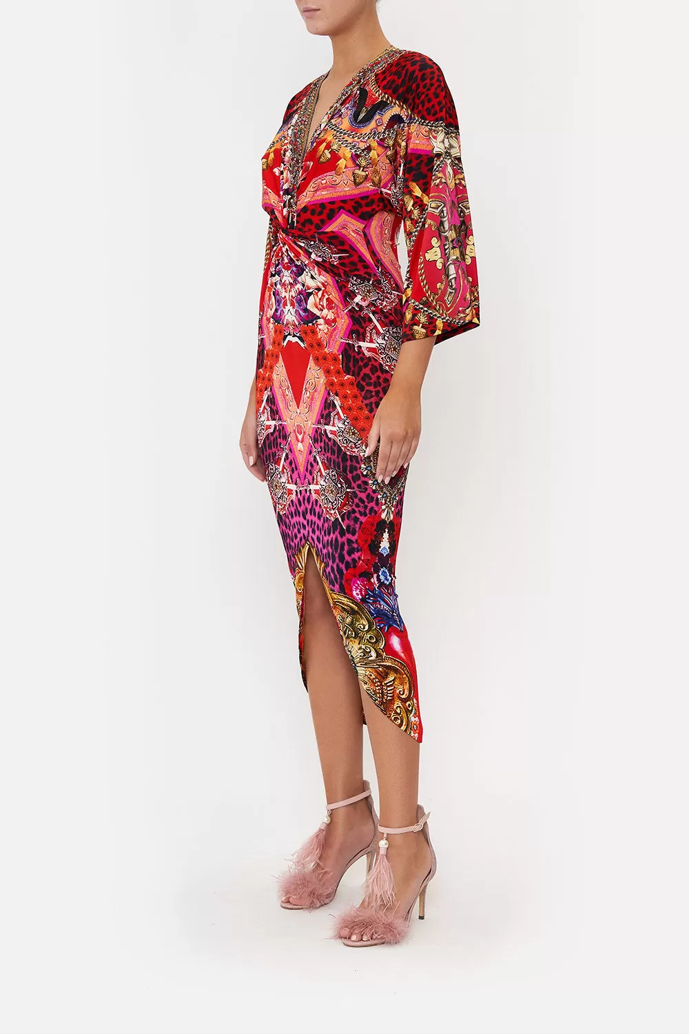 LONG SPLIT FRONT TWIST DRESS ARTESANIA MANIA 5 LONG SPLIT FRONT TWIST DRESS ARTESANIA MANIA - Image 3
