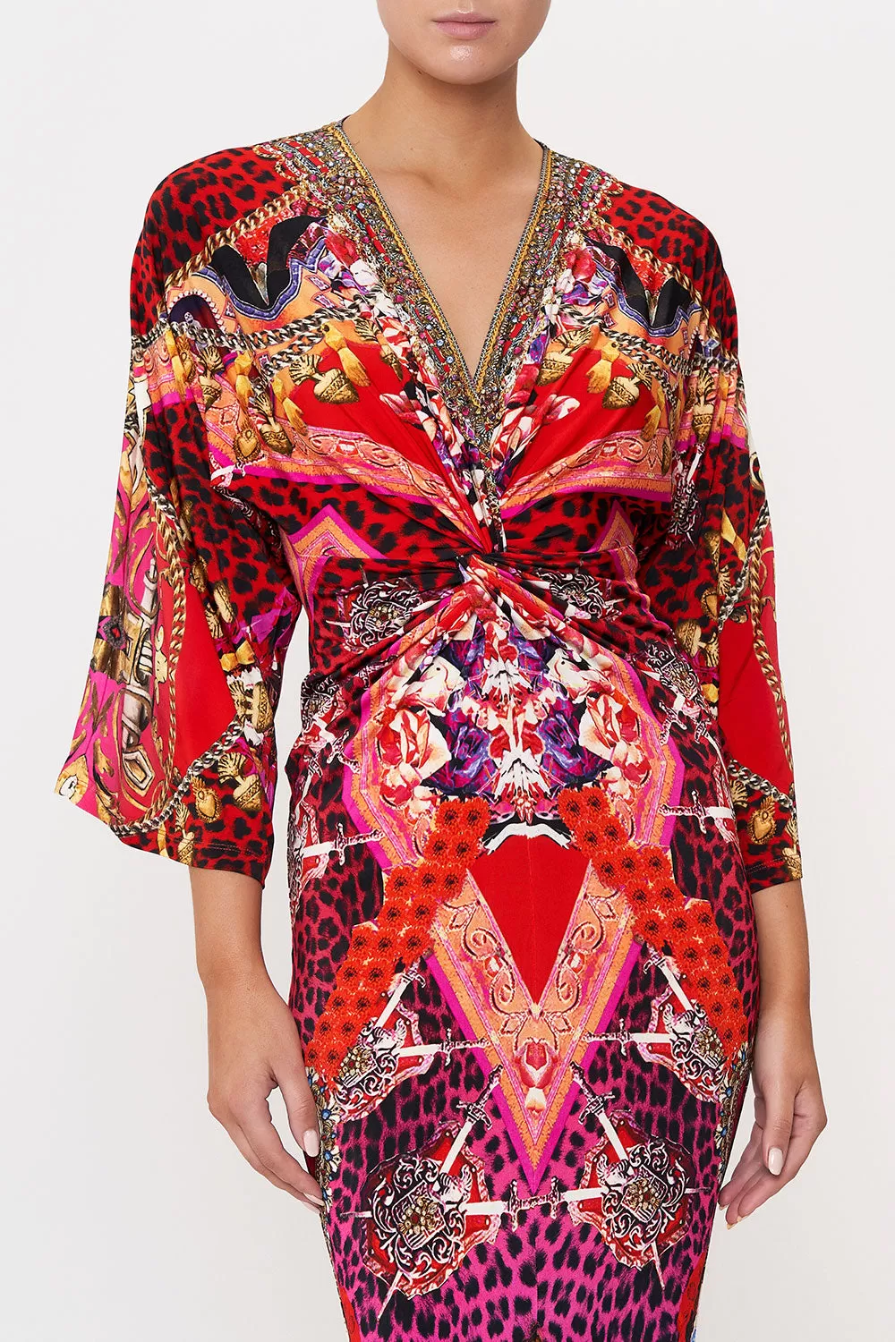 LONG SPLIT FRONT TWIST DRESS ARTESANIA MANIA 7 LONG SPLIT FRONT TWIST DRESS ARTESANIA MANIA - Image 5