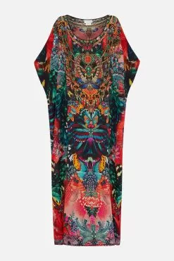 ROUND NECK KAFTAN IN A FLUTTER 10 ROUND NECK KAFTAN IN A FLUTTER -Fashion Store CAMILLA 00016998 ROUND NECK KAFTAN IN A FLUTTER GHOST