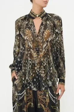 RAGLAN BUTTON UP SHIRT RAVIN RAVEN 12 RAGLAN BUTTON UP SHIRT RAVIN RAVEN -Fashion Store CAMILLA 00018969 RAGLAN BUTTON UP SHIRT RAVIN RAVEN 4