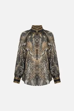 RAGLAN BUTTON UP SHIRT RAVIN RAVEN 10 RAGLAN BUTTON UP SHIRT RAVIN RAVEN -Fashion Store CAMILLA 00018969 RAGLAN BUTTON UP SHIRT RAVIN RAVEN GHOST