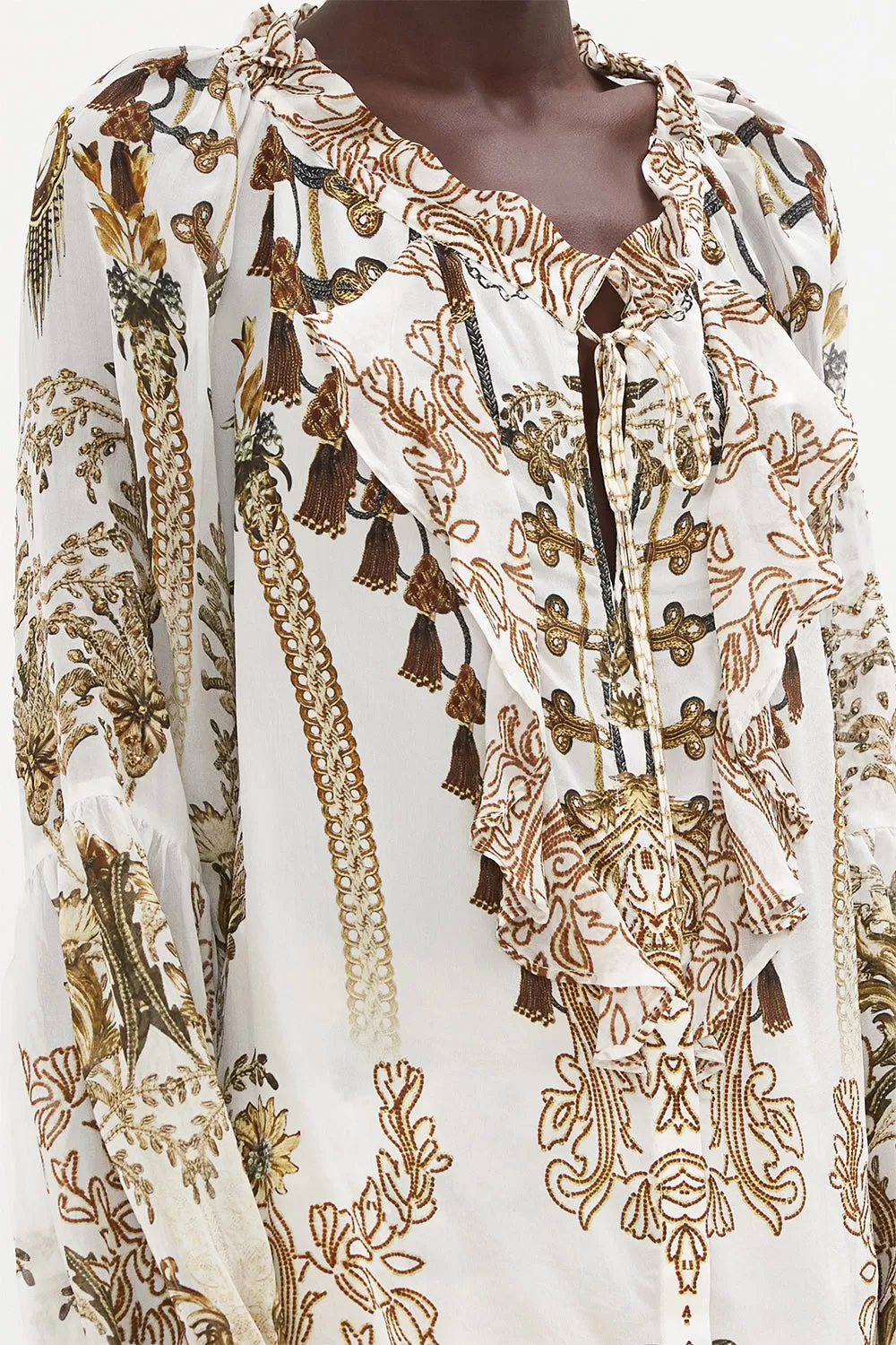 RAGLAN BLOUSE WITH CENTRE FRONT RUFFLE ROAD TO RICHESSE - Image 6