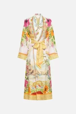 LONG ROBE WITH TIE SUNLIGHT SYMPHONY -Fashion Store CAMILLA 00020658 LONG ROBE WITH TIE SUNLIGHT SYMPHONY GHOST 1