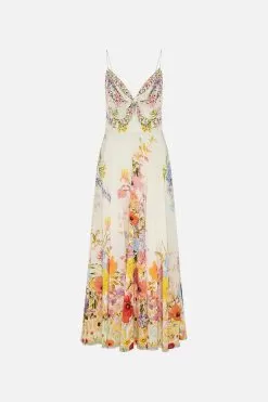 LONG DRESS WITH TIE FRONT SUNLIGHT SYMPHONY -Fashion Store CAMILLA 00021015 LONG DRESS WITH TIE FRONT SUNLIGHT SYMPHONY GHOST