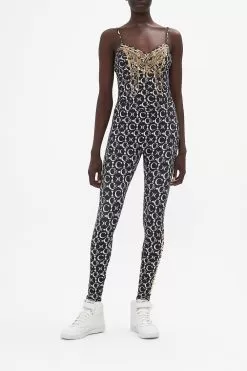 V NECK CATSUIT LEOS SKY