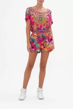 TERRY SHORT WITH CONTRAST STRIPE GAIAS GIRL