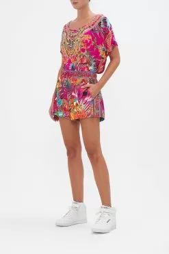 TERRY SHORT WITH CONTRAST STRIPE GAIAS GIRL -Fashion Store CAMILLA 00021617 TERRY SHORT WITH CONTRAST STRIPE GIAIS GIRL 2