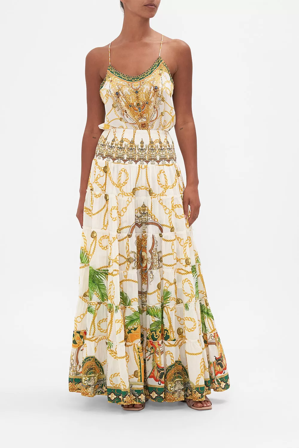 SHIRRED WAIST TIERED CIRCLE SKIRT MY SWEET DEVOTION 3 SHIRRED WAIST TIERED CIRCLE SKIRT MY SWEET DEVOTION