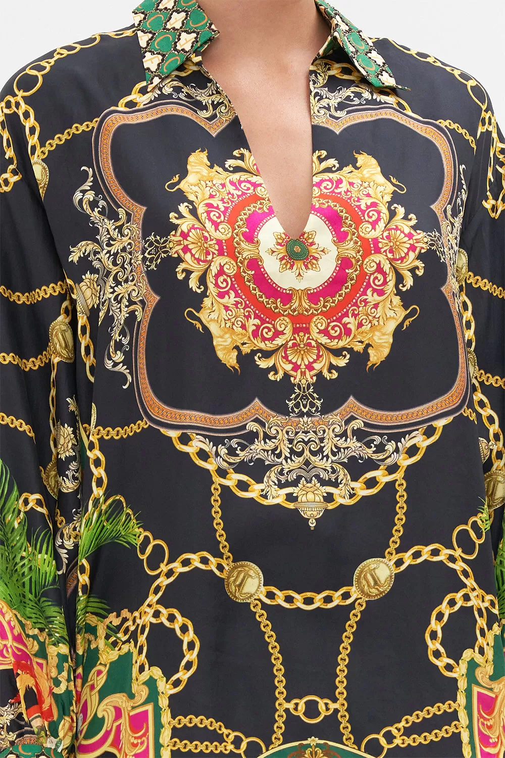 V-NECK BLOUSE WITH COLLAR JEALOUSY AND JEWELS 7 V-NECK BLOUSE WITH COLLAR JEALOUSY AND JEWELS - Image 5