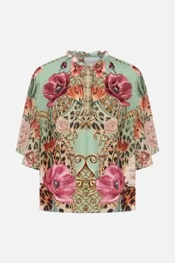 RUFFLE SLEEVE BLOUSE GROW AND GLOW -Fashion Store CAMILLA 00022336 RUFFLE SLEEVE BLOUSE GROW AND GLOW GHOST