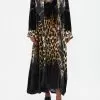 VELVET LONG ROBE WITH TIE JUNGLE DREAMING -Fashion Store CAMILLA 00022378 VELVET LONG ROBE WITH TIE JUNGLE DREAMING 1