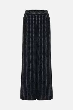 STRAIGHT LEG RELAXED TROUSER CURTAIN CALL CHAOS -Fashion Store CAMILLA 00022395 STRAIGHT LEG RELAXED TROUSER HOTFIX PIN STRIPE CURTAIN CALL CHAOS GHOST