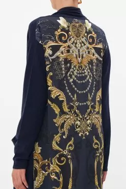 KNITTED CASUAL JACKET WITH SILK BACK MOONLIGHT MELODIES -Fashion Store CAMILLA 00022663 MOONLIGHTMELODIES KNITTEDCASUALJACKETW SILKBACK 5