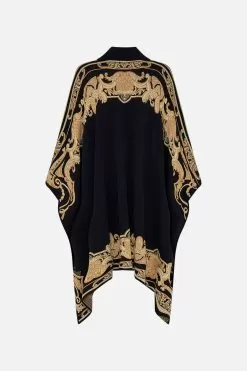 FUNNEL NECK DRAPE KNIT PONCHO TETHER ME NOT -Fashion Store CAMILLA 00022667 FUNNELNECKDRAPEKNITPONCHO TETHERMENOT GHOST 2