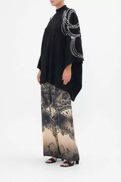 FUNNEL NECK DRAPE KNIT PONCHO CURTAIN CALL CHAOS -Fashion Store CAMILLA 00022668 FUNNEL NECK DRAPE KNIT PONCHO CURTAIN CALL CHAOS 2