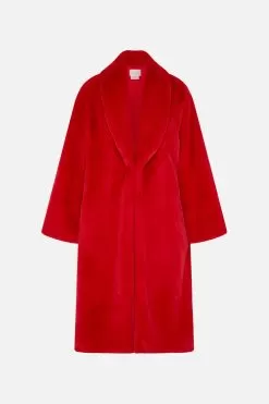 LONG TEDDY COAT KISS AND TELL -Fashion Store CAMILLA 00022717 LONG TEDDY COAT KISS AND TELL GHOST 1