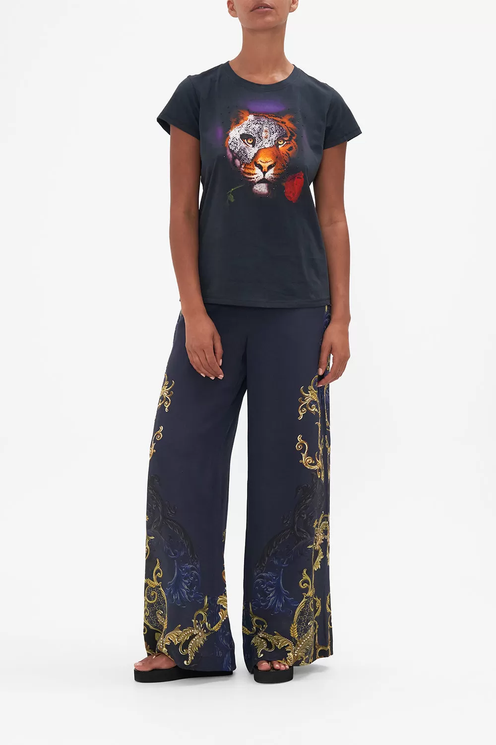 ORGANIC COTTON SLIM FIT TEE - BLACK MOONLIGHT MELODIES