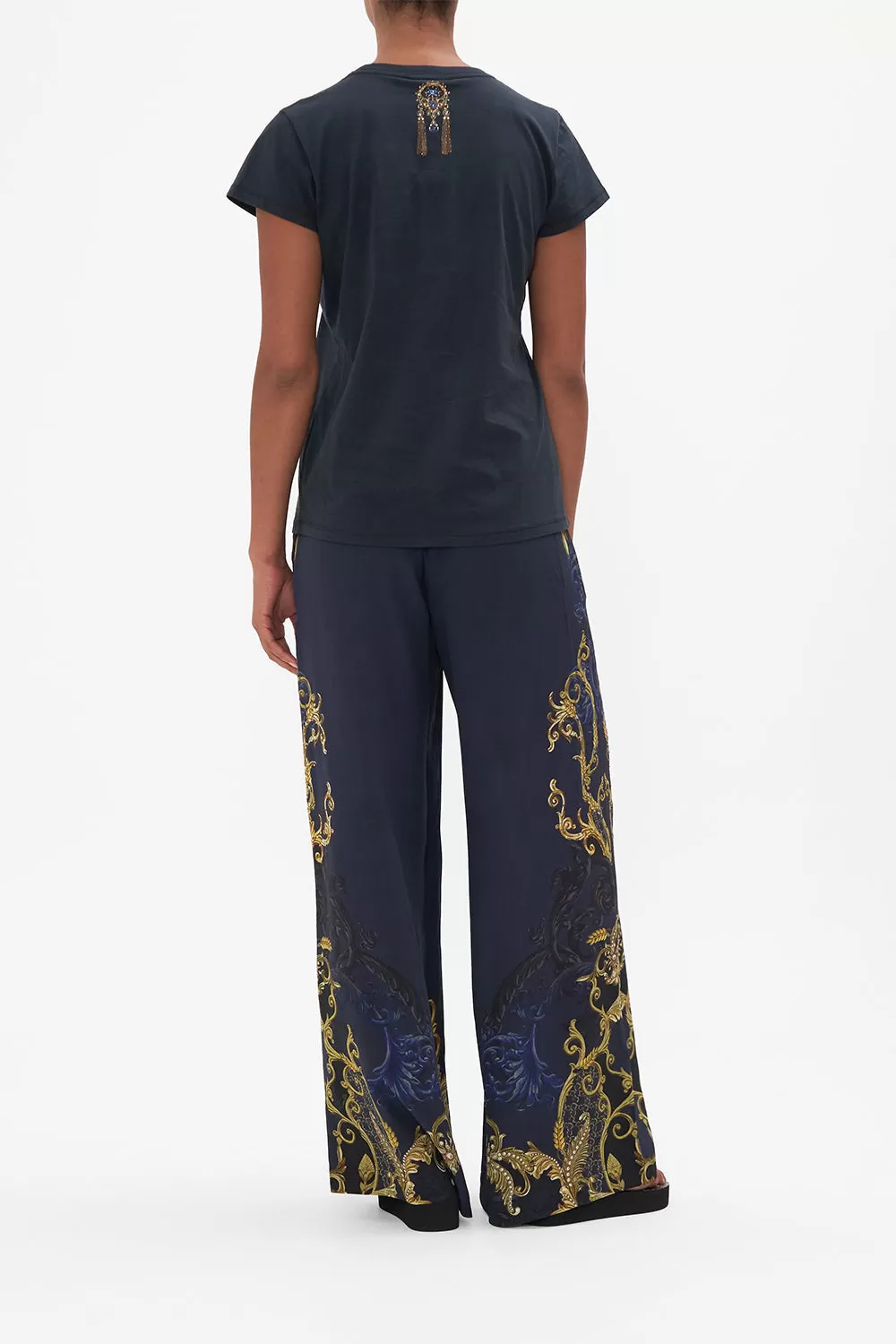 ORGANIC COTTON SLIM FIT TEE - BLACK MOONLIGHT MELODIES - Image 2