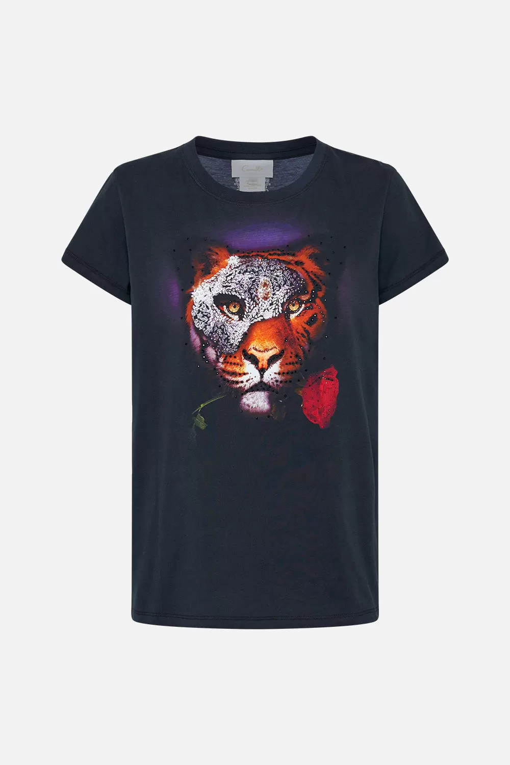 ORGANIC COTTON SLIM FIT TEE - BLACK MOONLIGHT MELODIES - Image 3