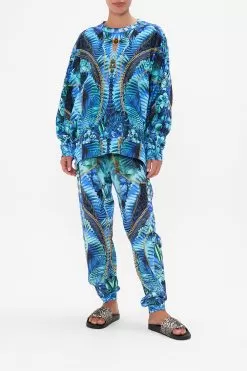 SIDE ZIP CONTRAST STRIPE OVERSIZED SWEATER SONG OF THE JUNGLE