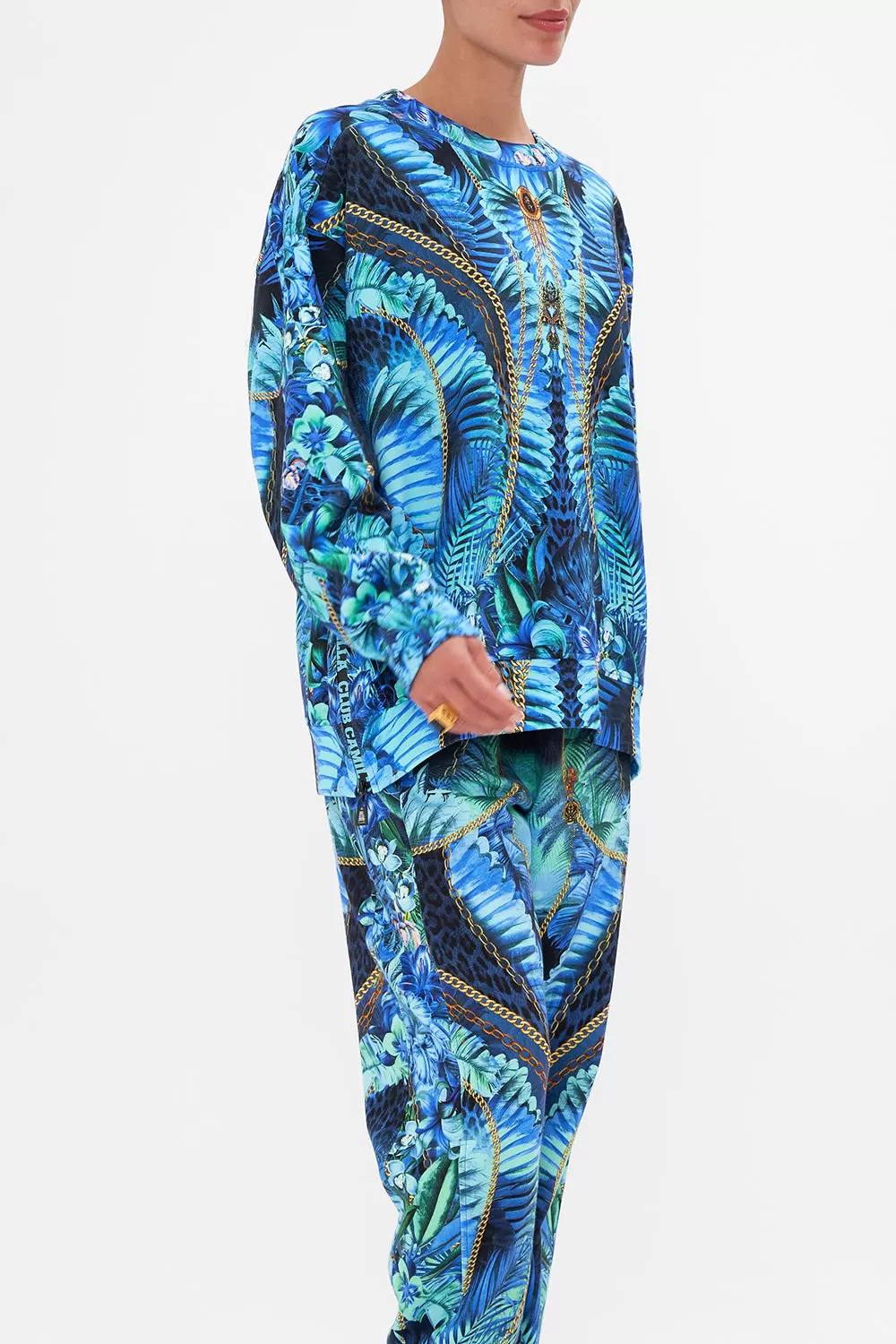 SIDE ZIP CONTRAST STRIPE OVERSIZED SWEATER SONG OF THE JUNGLE 6 SIDE ZIP CONTRAST STRIPE OVERSIZED SWEATER SONG OF THE JUNGLE - Image 4