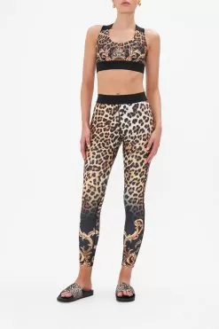 JACQUARD ELASTIC WAIST LEGGING WITH PIPING RUNNING IN THE WILD