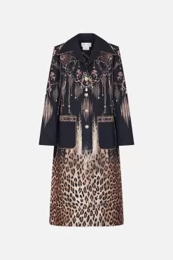 LONG BUTTON FRONT COAT JUNGLE DREAMING -Fashion Store CAMILLA 00023158 LONG BUTTON FRONT COAT JUNGLE DREAMING GHOST