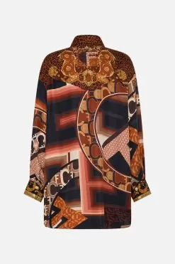 LONG LINE SHIRT WITH YOKE AND BUTTON DETAIL FEELING FRESCO -Fashion Store CAMILLA 00023584 LONGLINESHIRTWITHYOKEANDBUTTONDETAIL FEELINGFRESCO GHOST 2