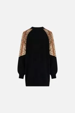 SILK SPLICED SHOULDER JUMPER STANDING OVATION -Fashion Store CAMILLA 00023995 SILK SPLICED SHOULDER JUMPER STANDING OVATION GHOST 2