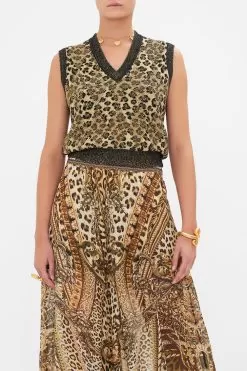 CROPPED JACQUARD KNIT VEST STANDING OVATION -Fashion Store CAMILLA 00024003 CROPPEDKNITVEST STANDINGOVATION 4