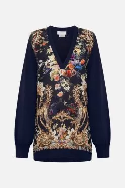 V NECK SILK FRONT JUMPER PLAY YOUR CARDS RIGHT 10 V NECK SILK FRONT JUMPER PLAY YOUR CARDS RIGHT -Fashion Store CAMILLA 00024033 V NECK SILK FRONT JUMPER PLAY YOUR CARDS RIGHT GHOST