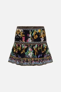 SHORT SHIRRED SKIRT MEET ME IN MARCHESA -Fashion Store CAMILLA 00024061 SHORT SHIRRED SKIRT MEET ME IN MARCHESA GHOST 1
